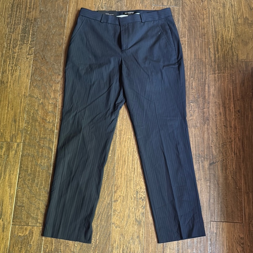Women’s Banana Republic Blue Dress Pants Flat Front Straight Leg Ryan Fit Size 8